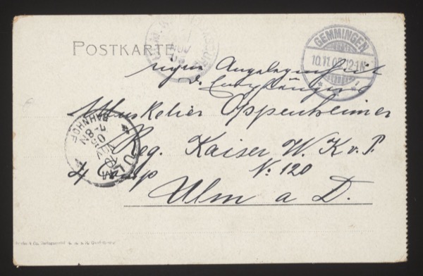 Picture postcard back (address side)