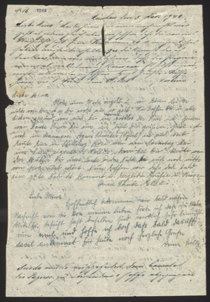 Handwritten letter with multiple short notes from different writers