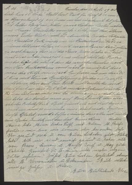 Handwritten letter with multiple notes from different writers