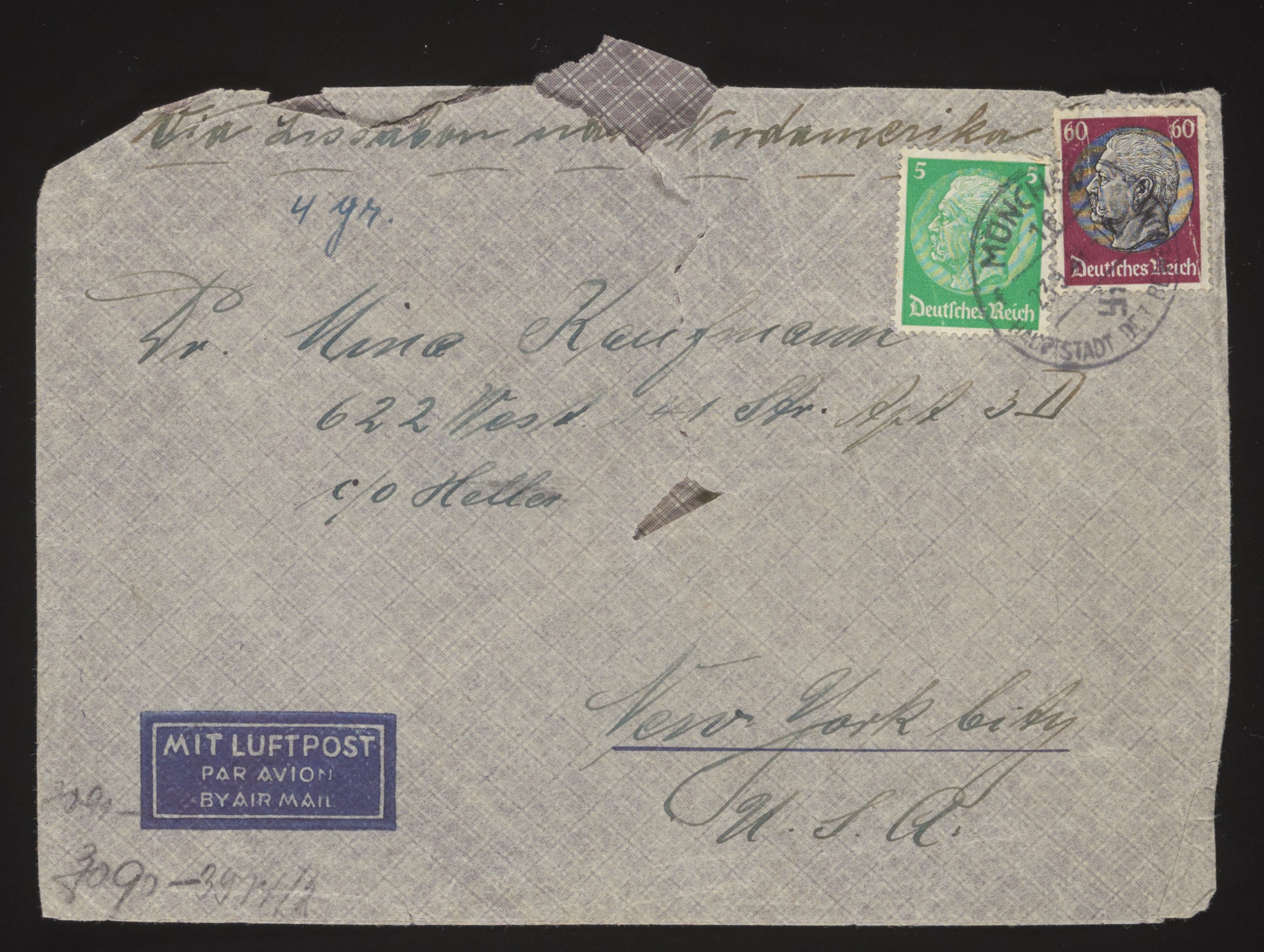 Envelope front — airmail letter — Front