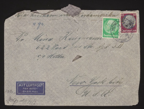 Envelope front — airmail letter