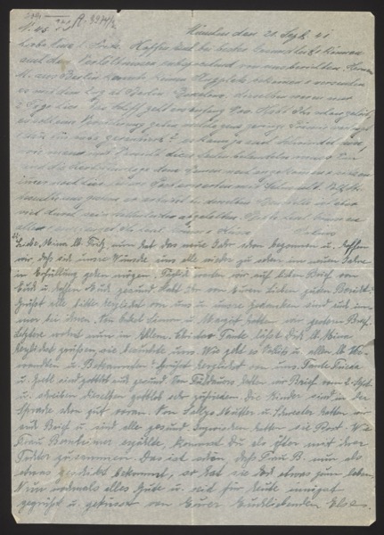 Handwritten letter with notes from multiple family members