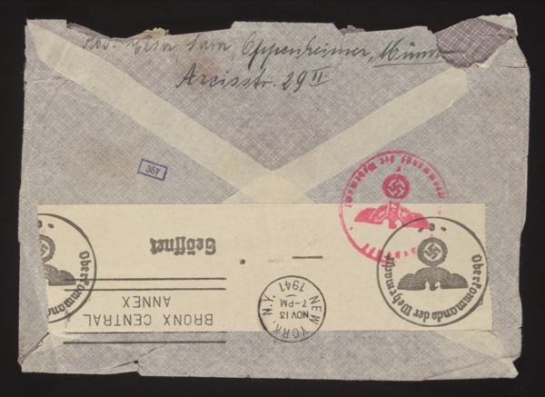 Envelope back — airmail letter