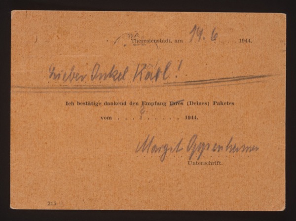 Theresienstadt camp postcard