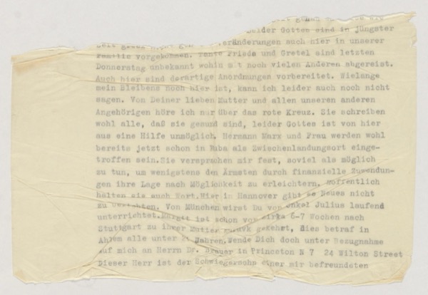 Typed letter fragment