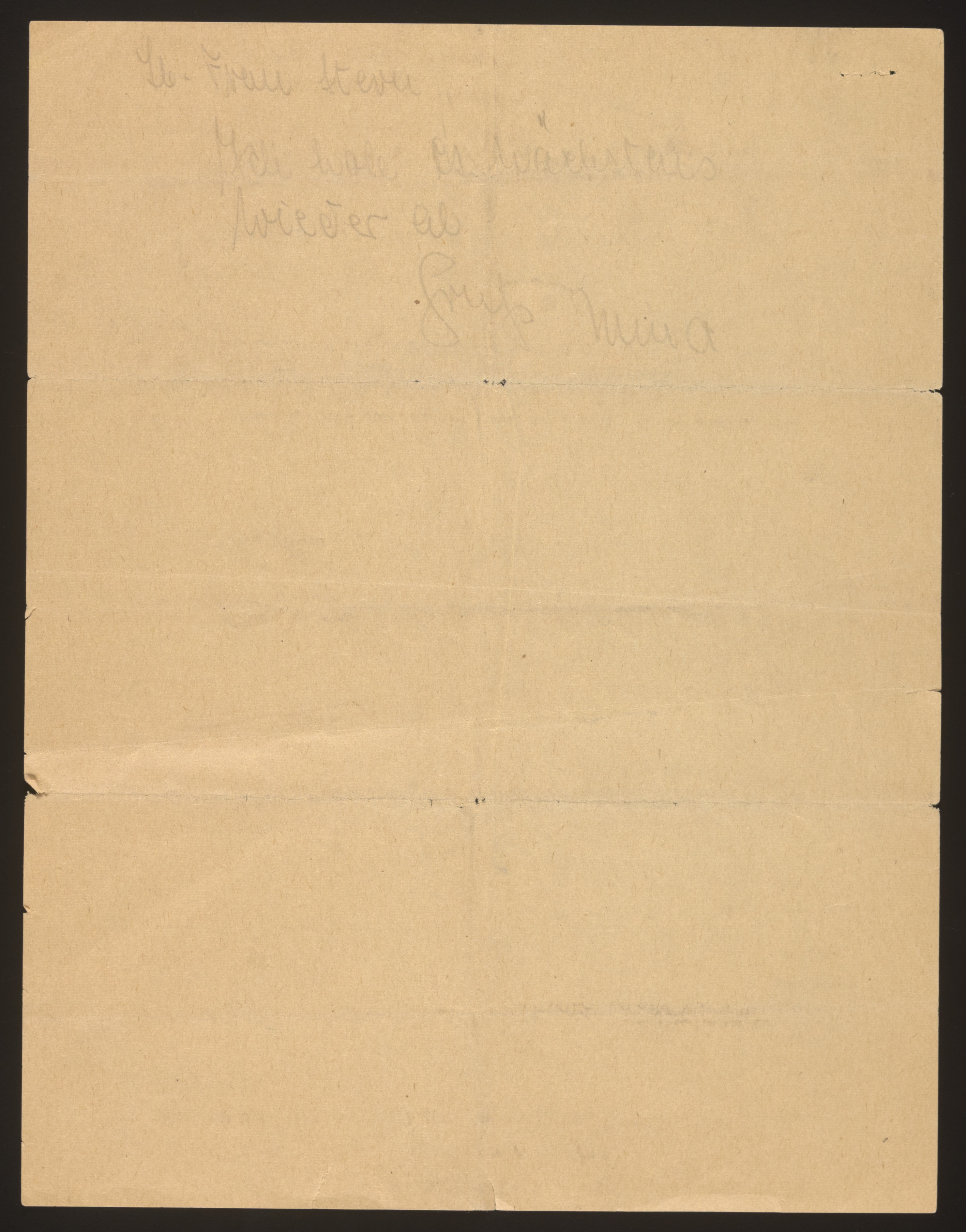Brief handwritten pencil note from Mina — Document