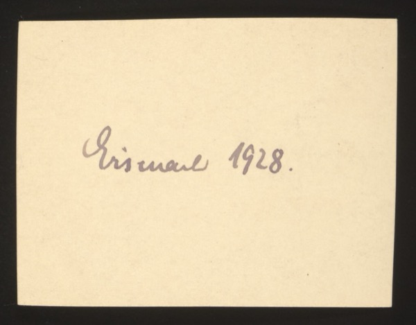 ANNOTATION ON PHOTO (back, handwritten): "Grissual [Grisswald? Grissau?] 1928." Note: Location partially illegible, dated 1928.